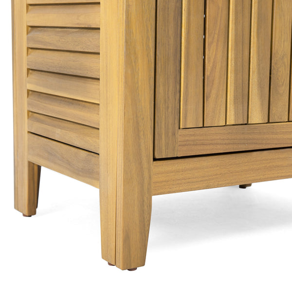 English Elm Christopher Knight Home® - Whitney Acacia Wood Cabinet Teak Finish — Durable Indoor/Outdoor Storage 62" Tall, Easy Assembly, Spacious N775P177407T
