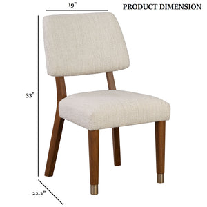 English Elm Mid-Century Upholstered Side Chair Pair with Rubberwood Frame, Curved Backrest and Cozy Seat Cushioning Walnut 22 L x 37 W x 18 H B2741P406143