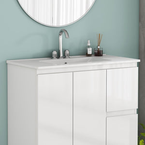 English Elm 36-inch Ceramic Drop-in Bathroom Sink for Vanities with Glazed Minimalist Profile W3151P360959