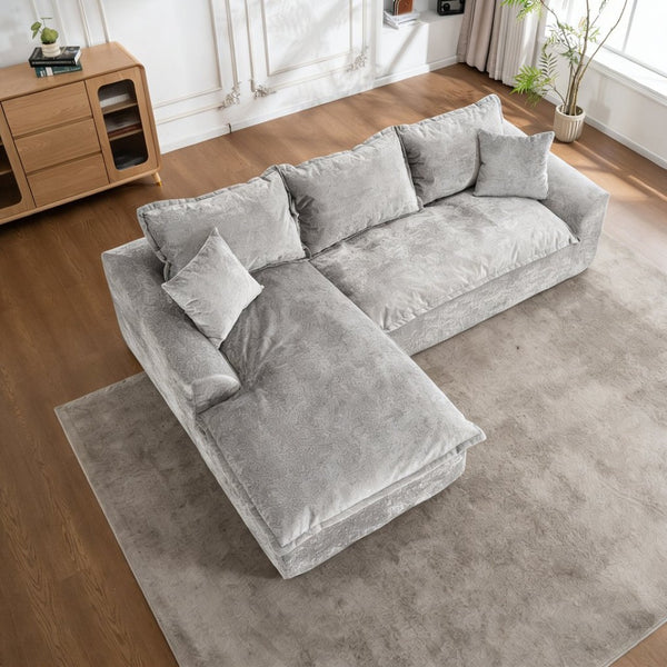 English Elm 103" Chenille Cloud Sectional Modular L-shape Sofa No Assembly Plush Living Room W1170S00044