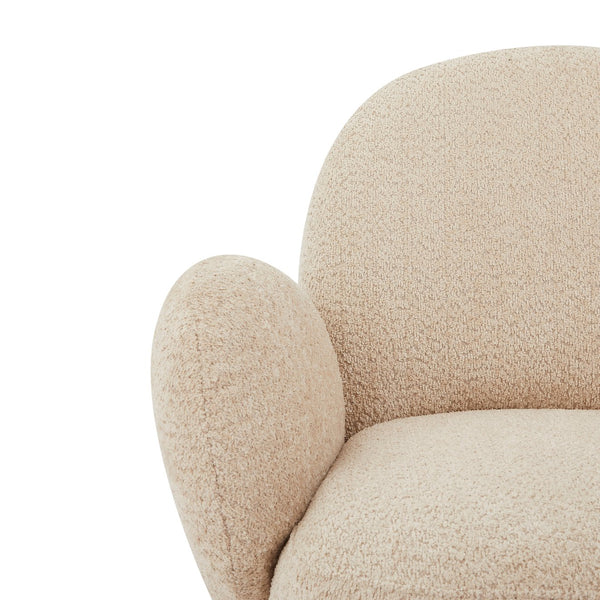 English Elm Accent Cloud Chair with 360° Swivel, Plush Fabric Upholstery, Space-Saving Design, Holds 260 lbs Beige W820S00069