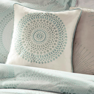 JLA Home Madison Park - 7 Jacquard Comforter Set in Seafoam Sage with Geometric Texture, Embroidered Pillows & Hotel-Style Finish 90 L x 90 W x 1.5H MP10-348