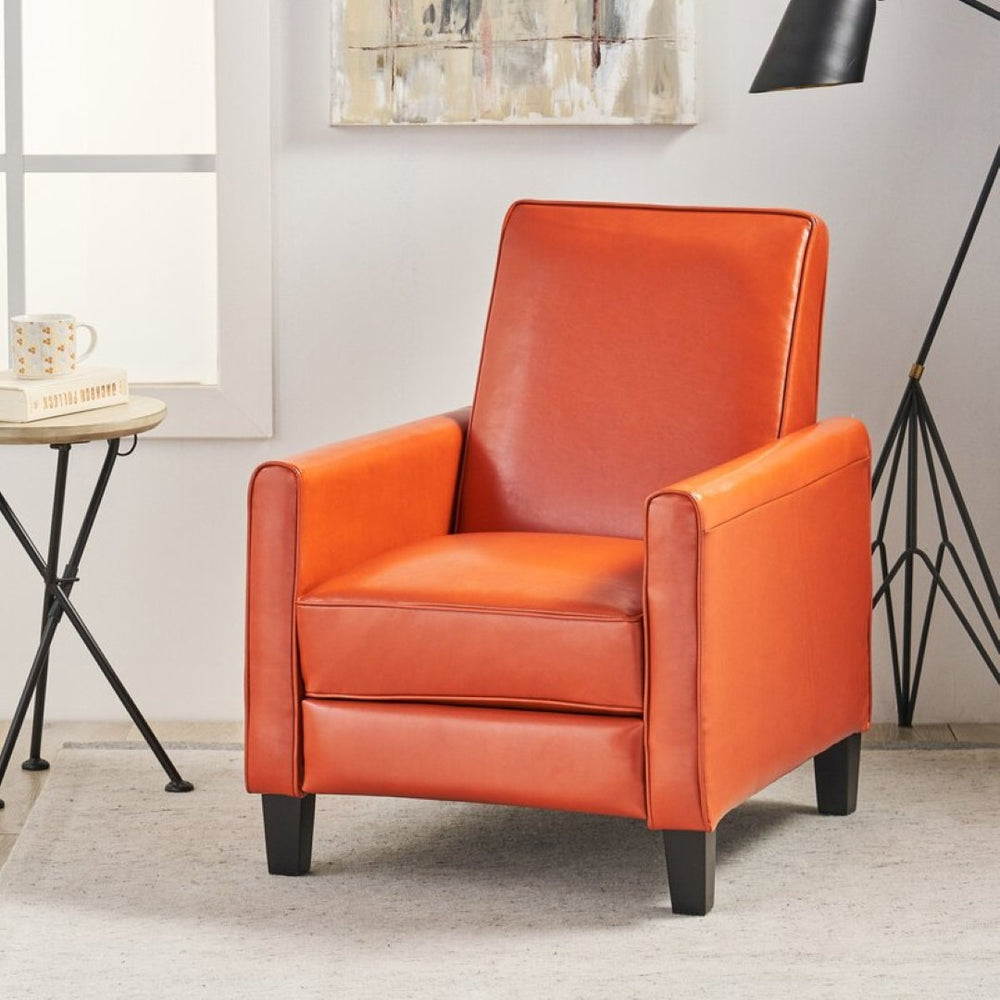 English Elm Recliner Pushback Accent Chair Floral Fabric Upholstered for Living Room Comfort 52422.00PUORG