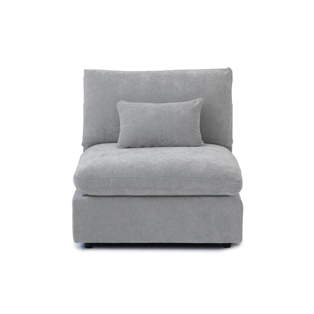 English Elm Sky Cloud Slope Sectional Sofa - Modern L-Shaped 4-Seater In Light Gray Linen For Versatile Comfort B341S00030-GIGA