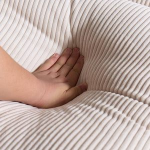 English Elm Modular Sectional Sofa with Corduroy Upholstery, 5-Seater Oversized Convertible L/U Shape, Cloud-Like Comfort and Easy Assembly Cream B205S00011