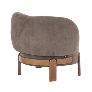 English Elm Christopher Knight Home® - Cozy Wingback Armchair with Plush Bouclé Upholstery, Solid Wood Legs, Ergonomic Support, Timeless Style Dark Brown 33.5 L x 25.5 W x 21.5 H N776P298155D