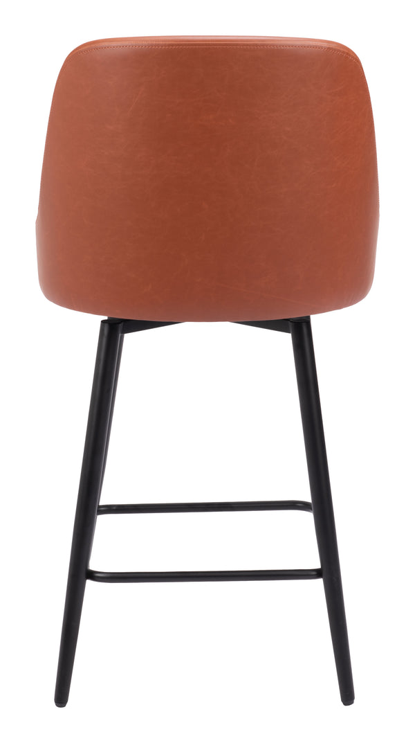 Keppel Swivel Counter Stool Brown 109972 Zuo Modern