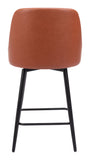 Keppel Swivel Counter Stool Brown 109972 Zuo Modern