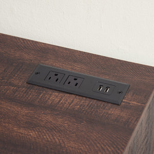 English Elm TV LED Fireplace TV Stand with Bluetooth LED Lights, Remote, USB Charging & Ample Storage, 58" Espresso W2275P257463