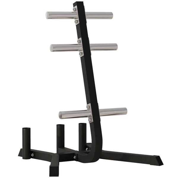 English Elm Soozier Olympic Weight Tree with Six Plate Posts Three Bar Holders Steel Frame Gym Black W2225P217795