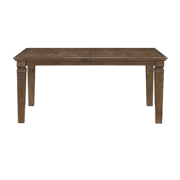 English Elm Contemporary Extendable Farmhouse Dining Table Birch Veneer Seats Six Warm Brown B011P474218