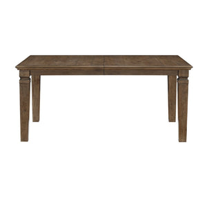 English Elm Contemporary Extendable Farmhouse Dining Set Birch Wood Table Six Upholstered Chairs B011S02463