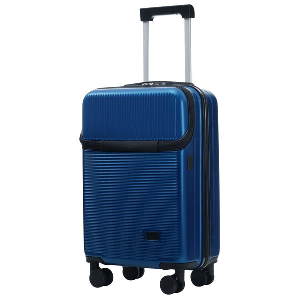 English Elm Luggage 5 Piece Hardside Abs Set with Front Access Carry on and Tsa Spinner Wheels Blue N732P391579C