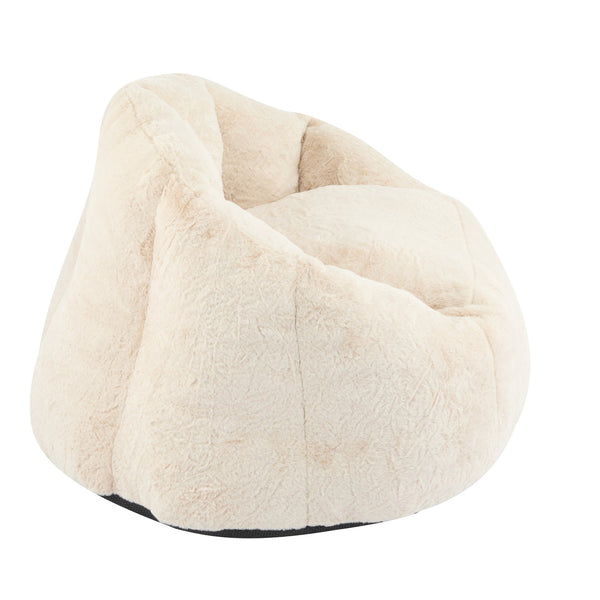 English Elm Christopher Knight Home® - Albi Velvety Beige Indoor Armchair-Style Bean Bag — Eco-Friendly Shredded Foam, Compact Cozy Accent N775P265487B