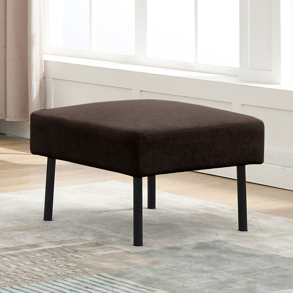 English Elm Ottoman L-Shaped Sectional Sofa with Chenille Fabric, Built-In Storage, Metal Legs, Modern Comfort Brown W1164P239085