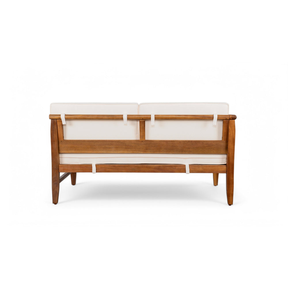 English Elm Christopher Knight Home® - ASTON Acacia Wood 4-Piece Outdoor Sofa Set with Removable Beige Cushions, Slatted Design, Durable N773OS00014B