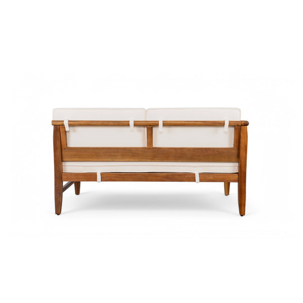 English Elm Christopher Knight Home® - Aston Left-Side 2-Seater Sofa In Beige - Stylish Acacia Wood Loveseat For Outdoor Comfort & Durability N773P252037B