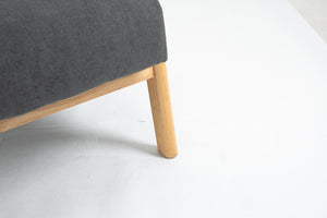 English Elm Mid Century Modern Accent Chair - Plush Grey Upholstered Reading Armchair With Wood Frame Design W2530P326473