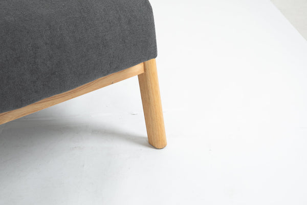 English Elm Mid Century Modern Accent Chair - Plush Grey Upholstered Reading Armchair With Wood Frame Design W2530P326473