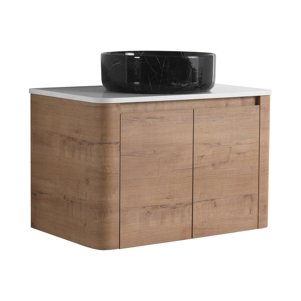 English Elm 30'' Wall-Mounted Bathroom Vanity With Ceramic Sink, Soft-Close Doors & Sleek Modern Design W999S00391