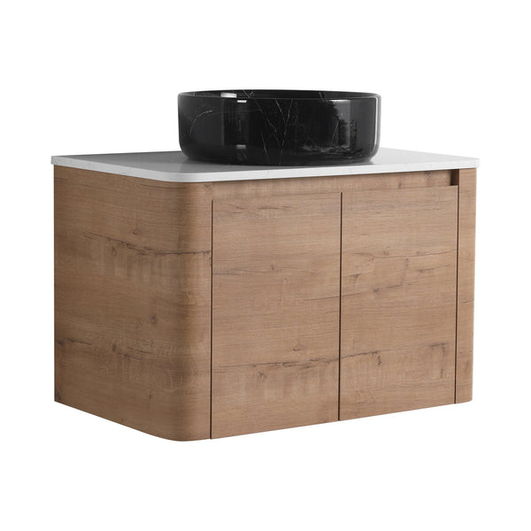 English Elm 30'' Wall-Mounted Bathroom Vanity With Ceramic Sink, Soft-Close Doors & Sleek Modern Design W999S00391