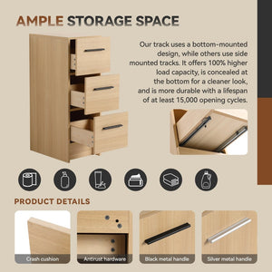 English Elm 12" Wall-mounted Oak Plywood Bathroom Linen Cabinet Slim Floating Single Door Storage W3450P440610