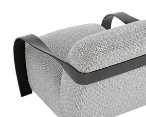 Sunpan Sonesta Lounge Chair - Sculptural Mid-century Design With Twisted Brass Arms In Haute Cobblestone Black Fabric 111577