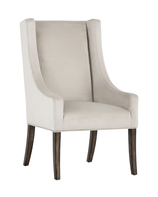 Sunpan AIDEN Dining Armchair - Oversized Wing-Back Design in Soft Piccolo Prosecco with Oak Legs 102754