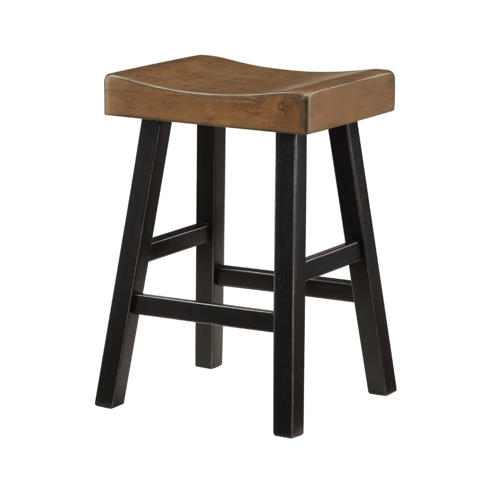English Elm Vin Espresso Wood Counter Stools with Faux Leather Seats and Ladder Back Set of 2 B056P416884