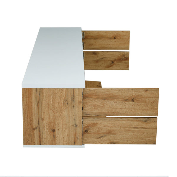 English Elm Modern Tv Stand For Up To 80" Tvs - Sleek Media Console With Multi-Functional Storage & Cable Management WF313575AAP