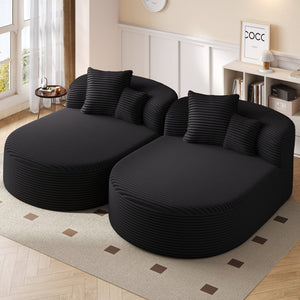 English Elm Swivel Barrel Accent Chair Chenille Tufted Round Club Seat for Living Room Lounge Black N719S002370B