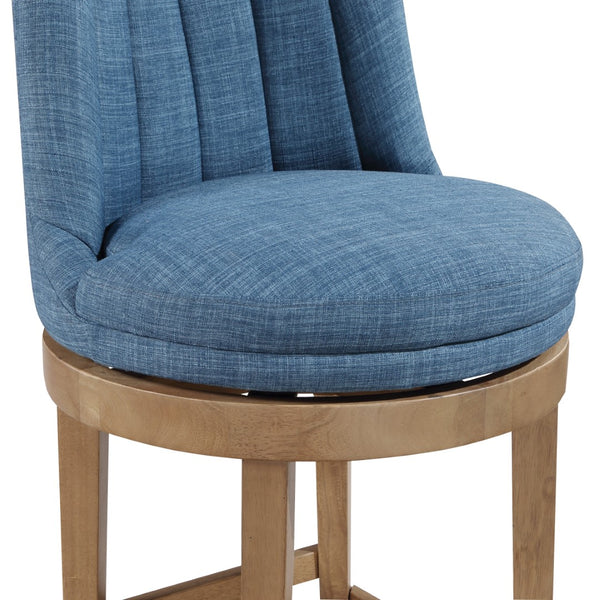 OSP Home Furnishings Rowan - Set of 2 Swivel Barstool Navy/Medium Oak