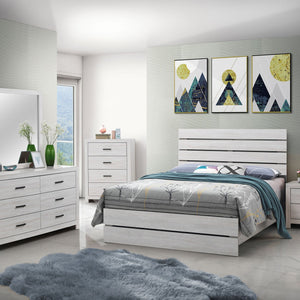 English Elm Sherwood Coastal White 6-Drawer Dresser — Sleek Modern Silhouette, Smooth Hardware, Spacious Storage B062P375390