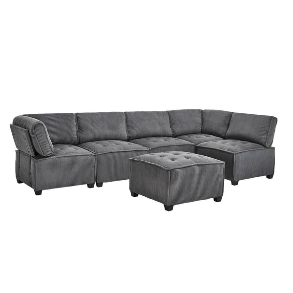 English Elm United We Win U-Shaped Modular Sectional Sofa - 6-Seat Reversible Chaise For Stylish Living Rooms W1568S00157-GIGA
