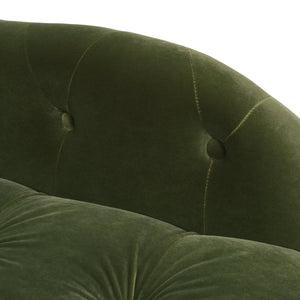 English Elm Jennifer Taylor Home - Samuel Tufted Roll Arm Chaise Lounge in Lux Velvet Upholstery with Kiln-Dried Hardwood Frame and Plush Support Olive Green B2719P238293