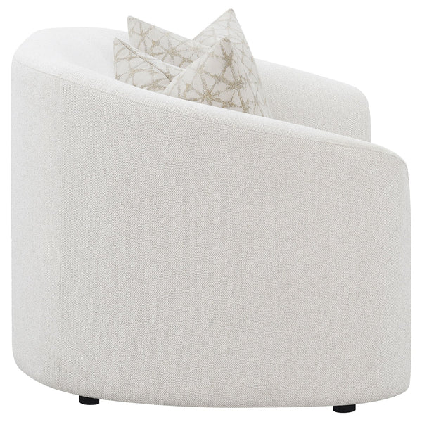 English Elm Rory Curved Latte Bouclé Loveseat with Sloped Arms and Down-Filled Pillows — Vintage Glam Seating B062P358090