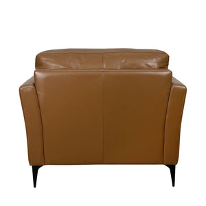 English Elm Tussio Italian Genuine Leather Accent Chair with Pillow Firm Structured Seating B2726P457659