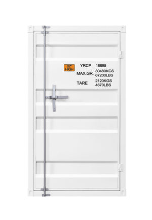 English Elm White 1-Door Chest Container-Lock Style with 5 Compartments, 4 Metal Shelves, Rugged Iron Storage (48"x28"x22") B062P209020