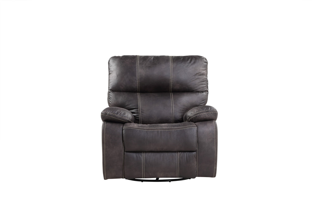 English Elm Wallace & Bay - Gray Gray Swivel Gliding Recliner with Rustic Contemporary Dark Graphite Fabric, Easy-Care Comfort, 40"W B361P384418