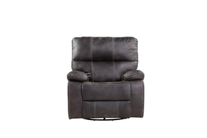 English Elm Wallace & Bay - Gray Gray Swivel Gliding Recliner with Rustic Contemporary Dark Graphite Fabric, Easy-Care Comfort, 40"W B361P384418
