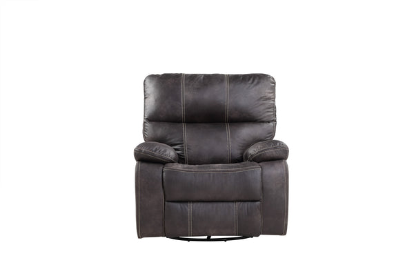 English Elm Wallace & Bay - Gray Gray Swivel Gliding Recliner with Rustic Contemporary Dark Graphite Fabric, Easy-Care Comfort, 40"W B361P384418