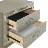 English Elm Dovia Silver 2-Drawer Nightstand With Metal Hardware