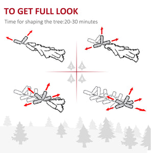 English Elm Homcom 7.5Ft Snow-Flocked Douglas Fir Christmas Tree With 350 Warm White Leds & Realistic Look W2225P229805