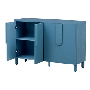English Elm Trexm Ash Veneer Sideboard with Flush Arc Handles and Adjustable Shelves for Dining Areas N715P264916M