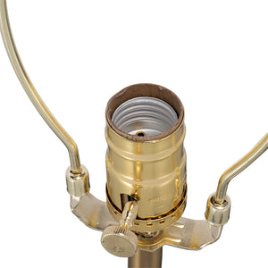 English Elm D14x25.2" Gold Table Lamp with Agate Slice on Acrylic Pedestal, White Drum Shade, Modern Accent Decor W2078P395818