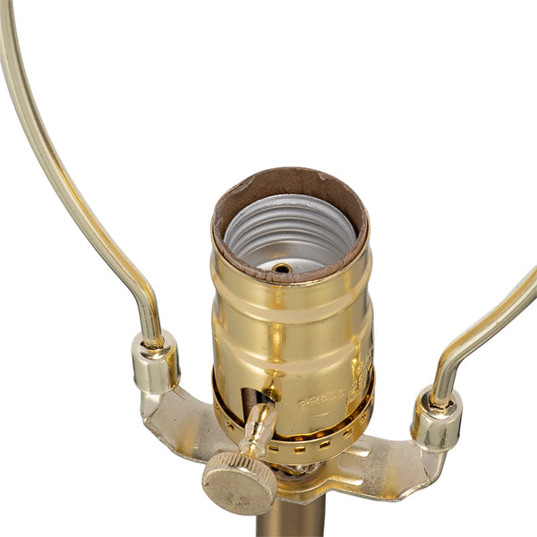 English Elm D14x25.2" Gold Table Lamp with Agate Slice on Acrylic Pedestal, White Drum Shade, Modern Accent Decor W2078P395818