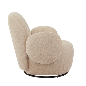 English Elm Accent Cloud Chair with 360° Swivel, Plush Fabric Upholstery, Space-Saving Design, Holds 260 lbs Beige W820S00069