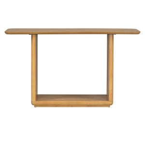 English Elm Mirod Acacia Veneer Console Table with U-base and Curved Edges for Entryway Natural N760P237958N