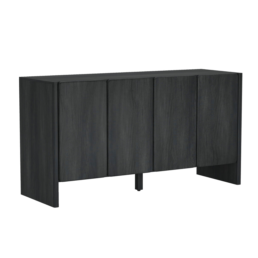 English Elm Linda 60" Sideboard Charcoal Gray — Minimalist 4-Door Soft-Close Storage with Adjustable Shelves & TV Stand (70") B365P397672