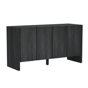 English Elm Linda 60" Sideboard Charcoal Gray — Minimalist 4-Door Soft-Close Storage with Adjustable Shelves & TV Stand (70") B365P397672